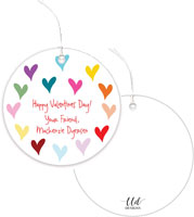 Valentine's Day Round Hanging Gift Tags by Little Lamb Designs (Forever Hearts)